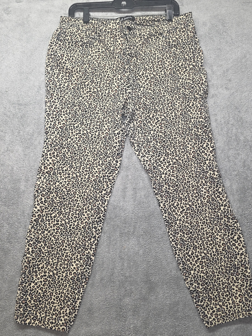 D. Jeans Leopard Print Casual Pants - Beige/Black